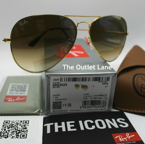 Model Display RayBan Aviator Gradient Brown RB3025 - Picture 2 of 16
